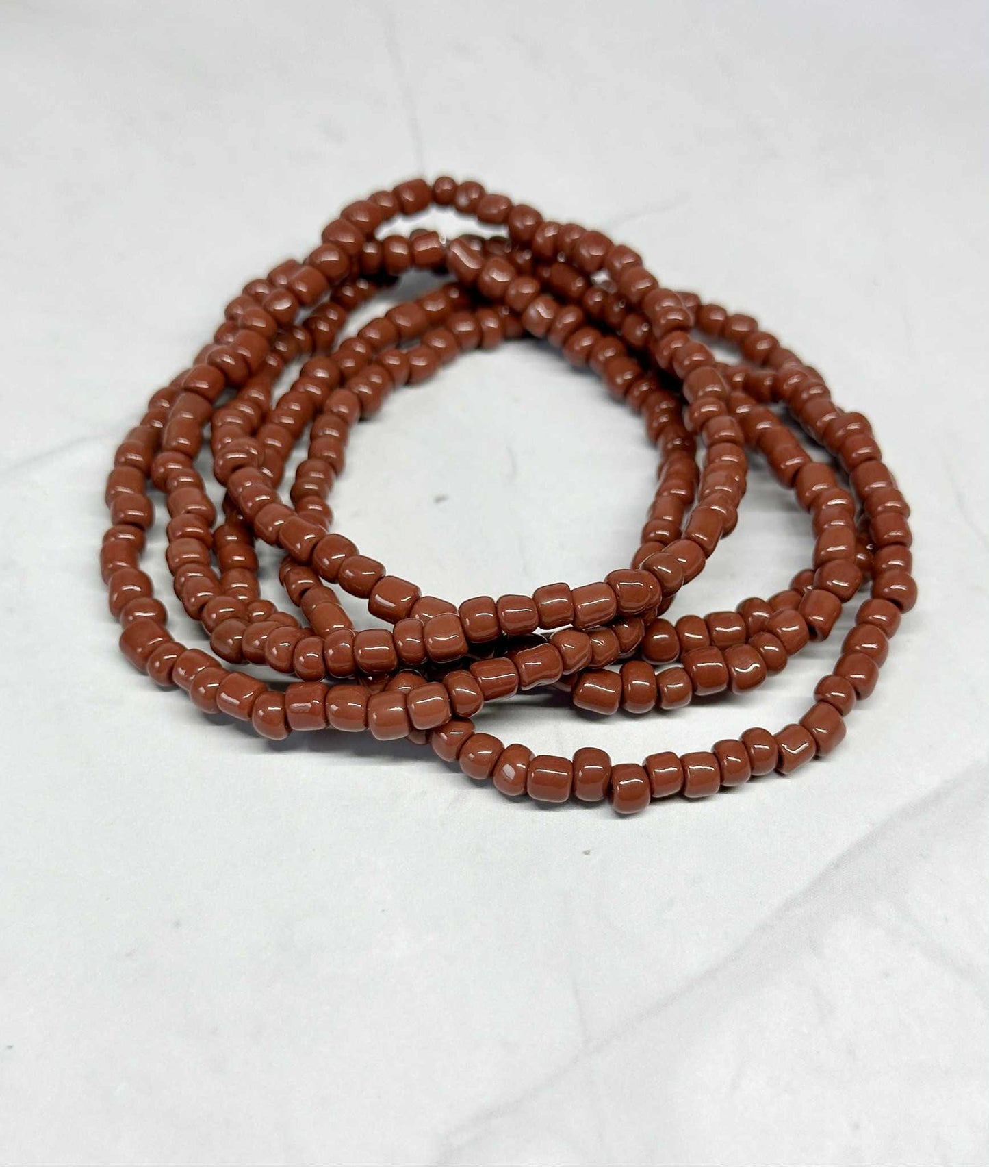 Single Strand Chocolate Brown Seed Bead Bracelet