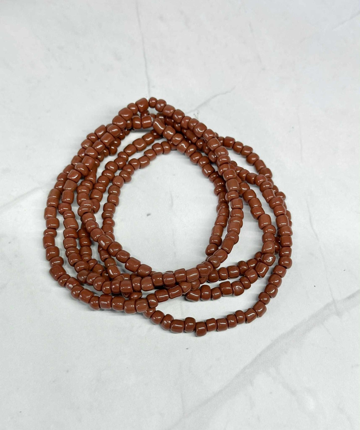 Single Strand Chocolate Brown Seed Bead Bracelet