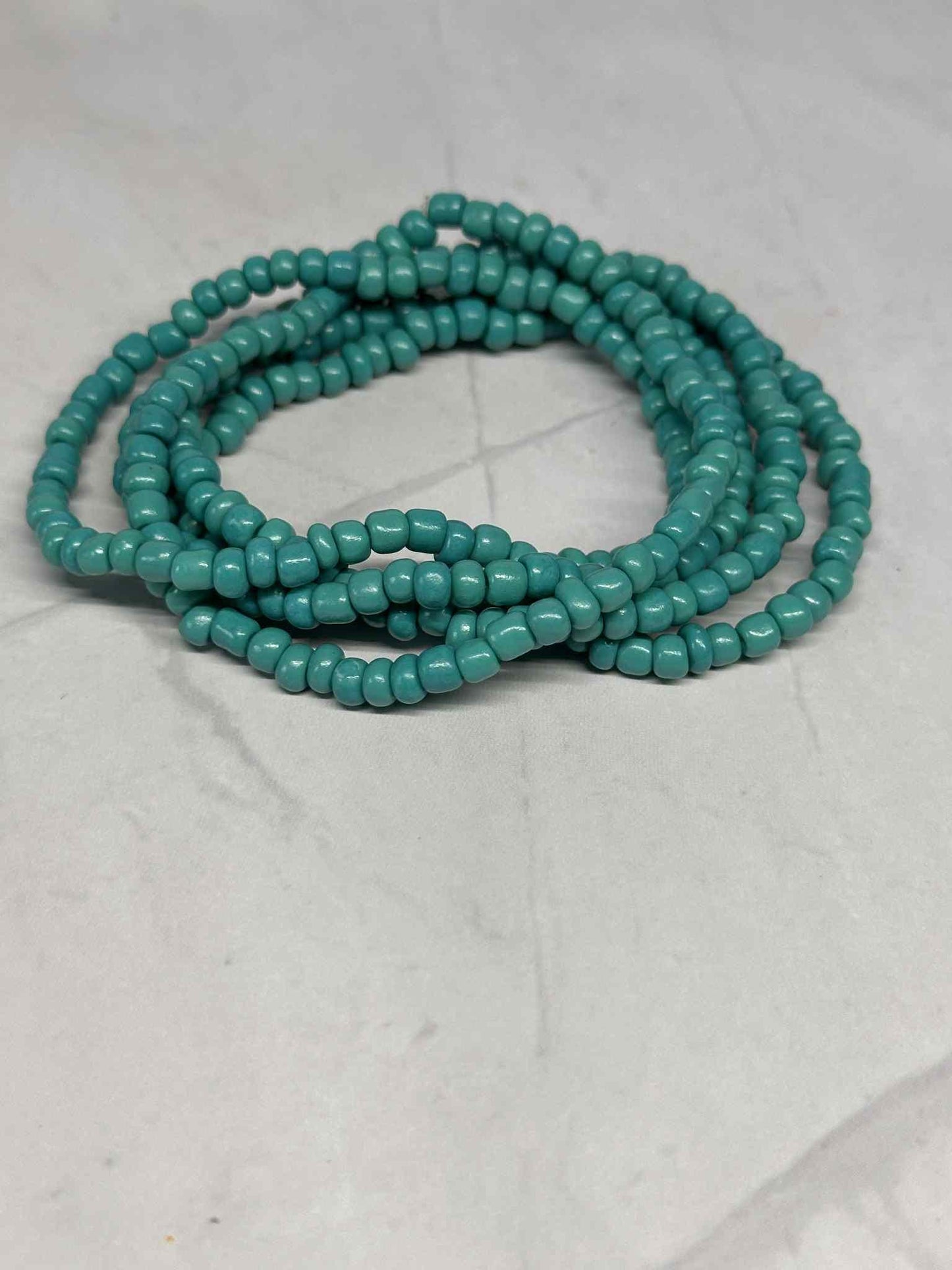 Single Strand Turquoise Seed Bead Stretch Bracelet