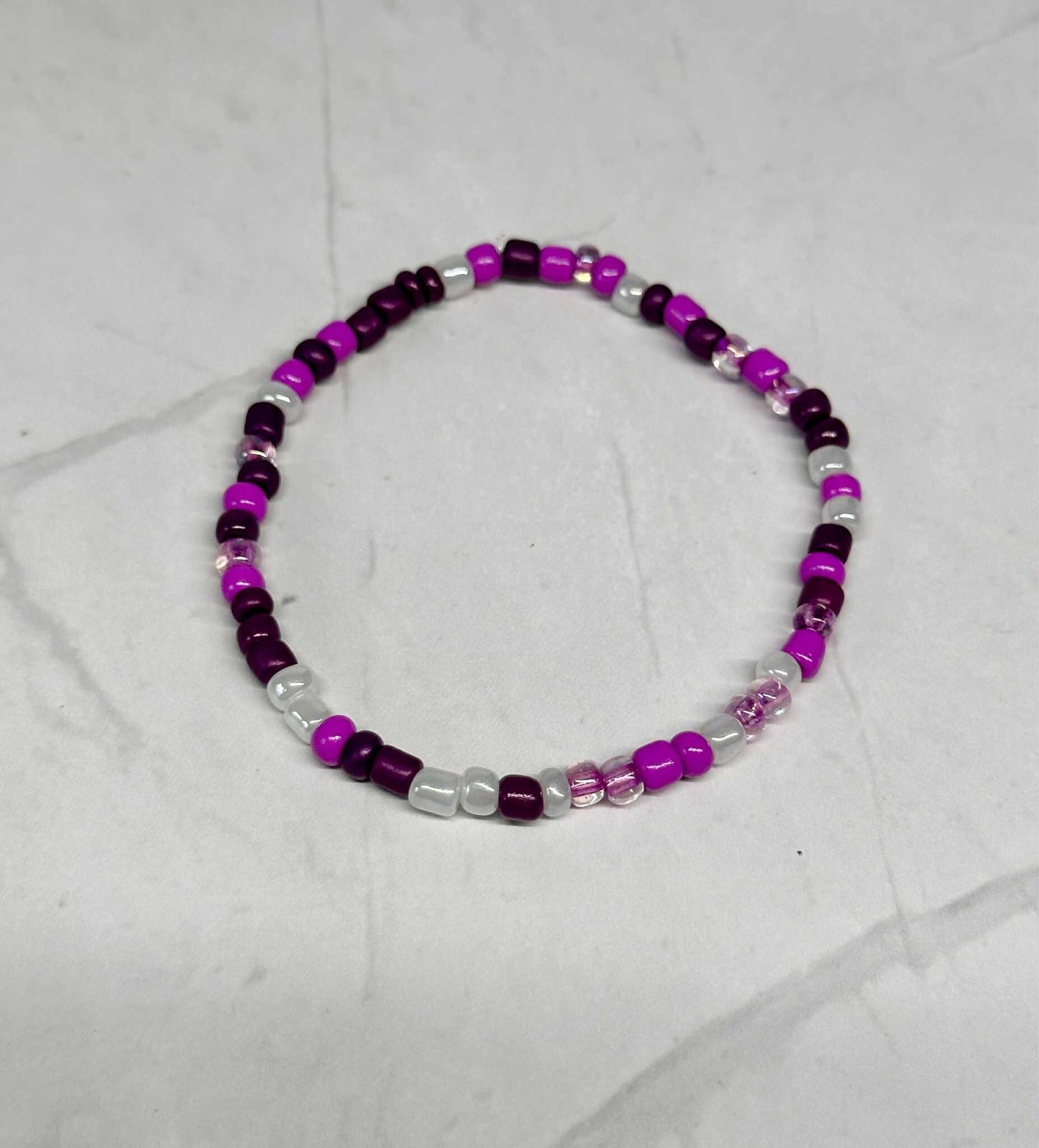 Single Strand Berry Purple Seed Bead Bracelet