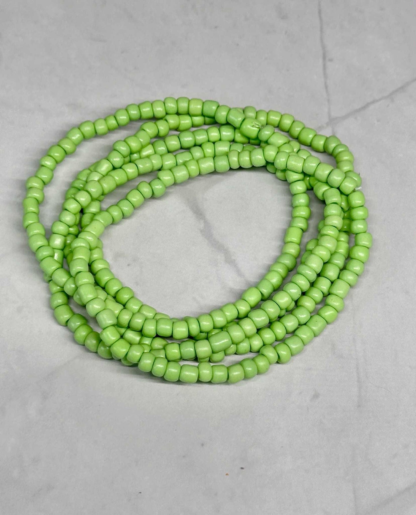 Single Strand Neon Green Seed Bead Bracelet