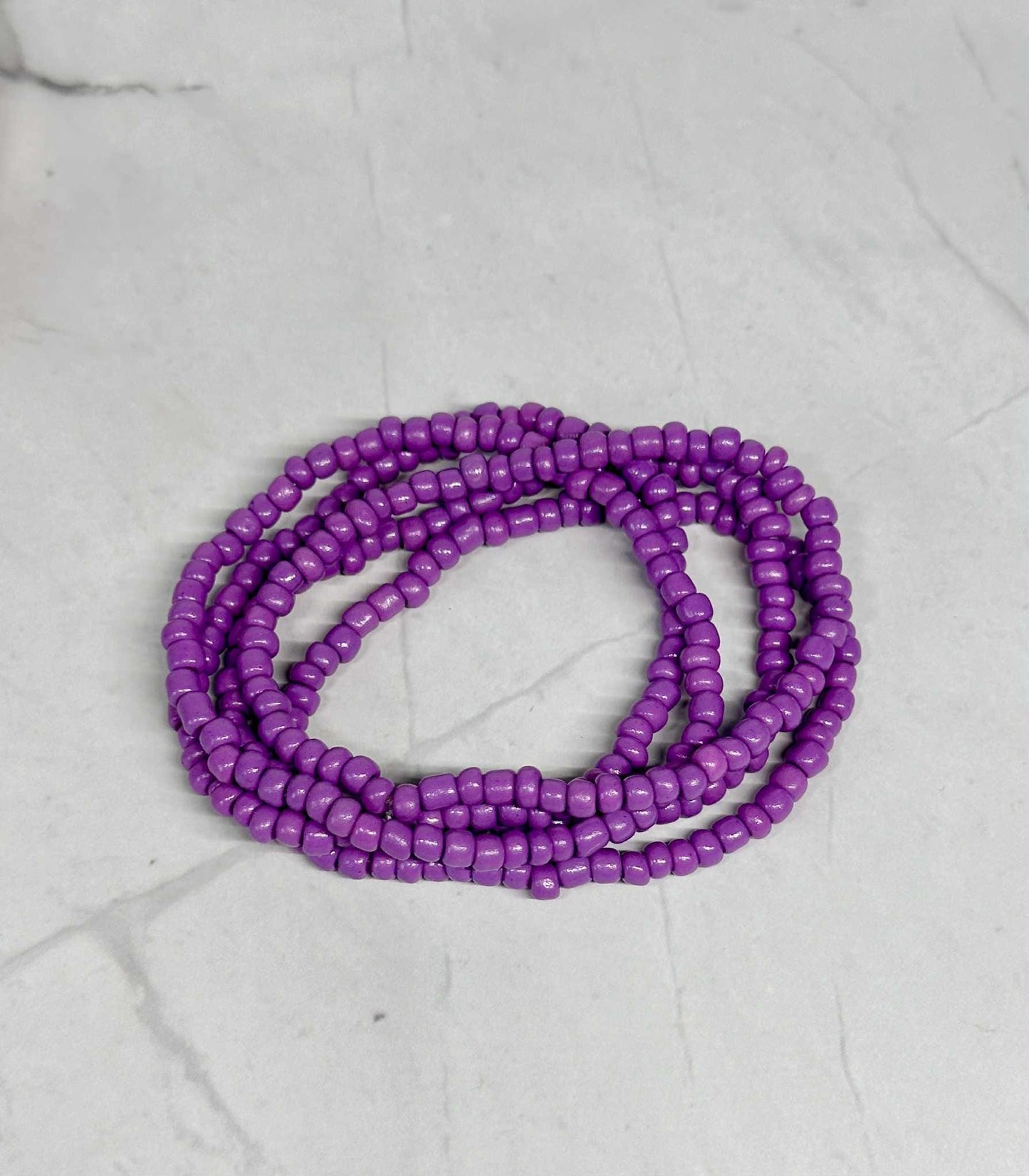 Single Strand Violet Seed Bead Stretch Bracelet