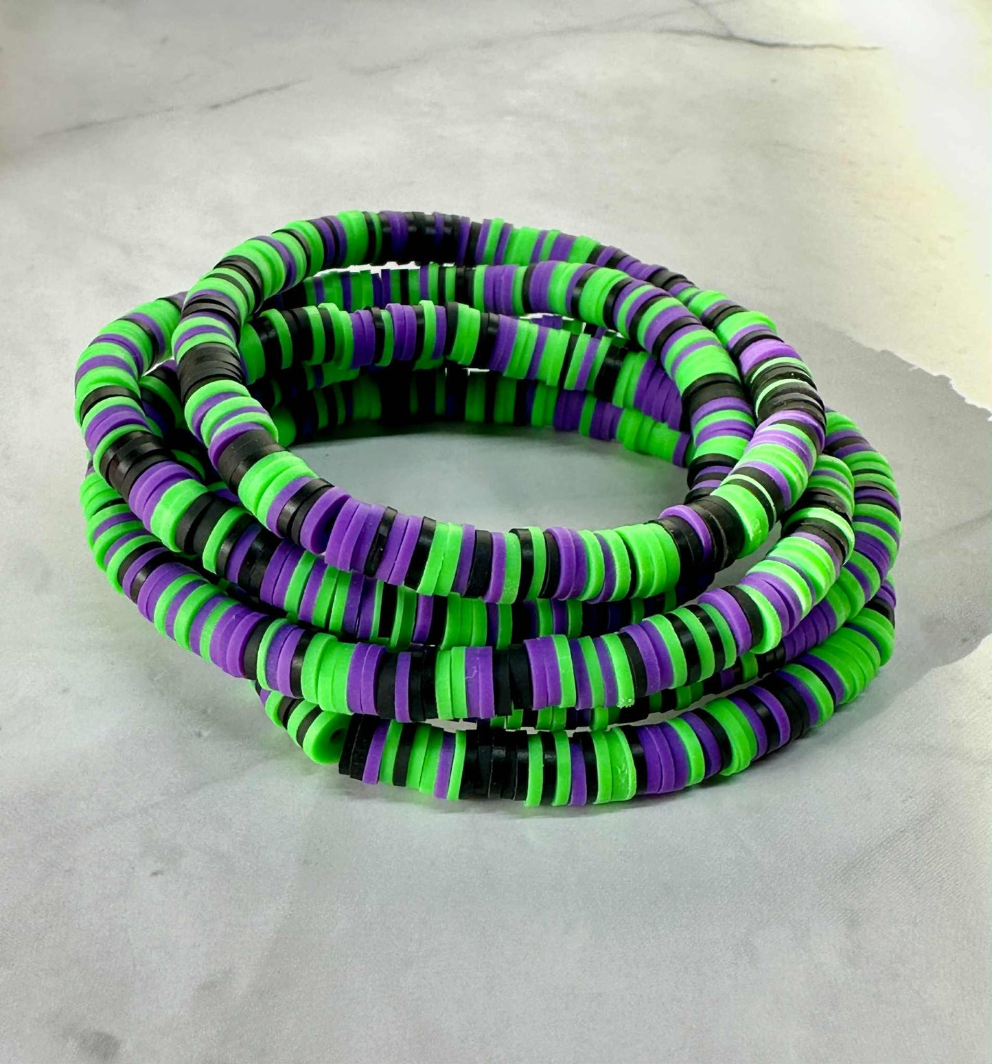 Single Strand Enchanted Neon Clay Stretch Bracelet