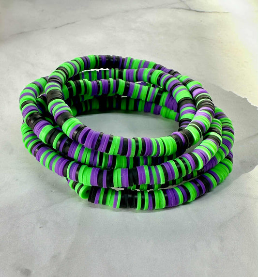 Single Strand Enchanted Neon Clay Stretch Bracelet
