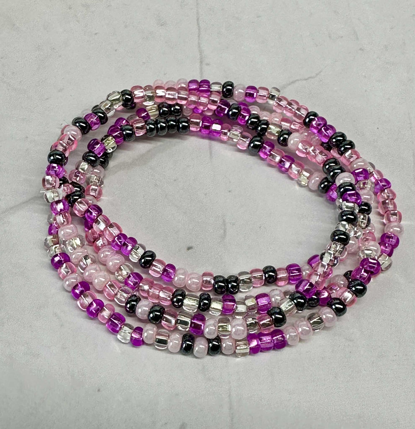 Pink Mix Seed Bead Stretch Bracelet