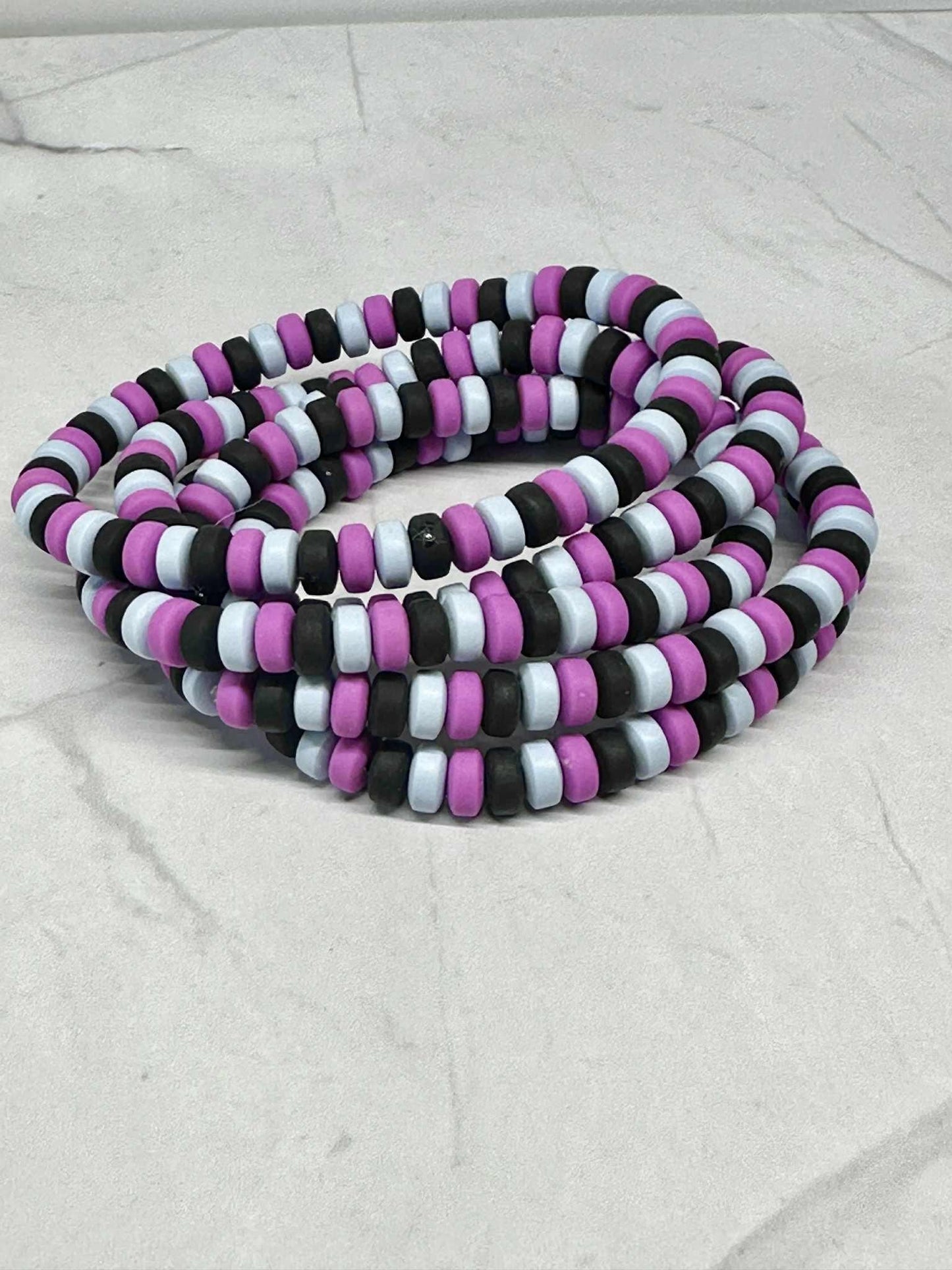 Single Strand Chunky Clay Beaded Stretch Bracelet