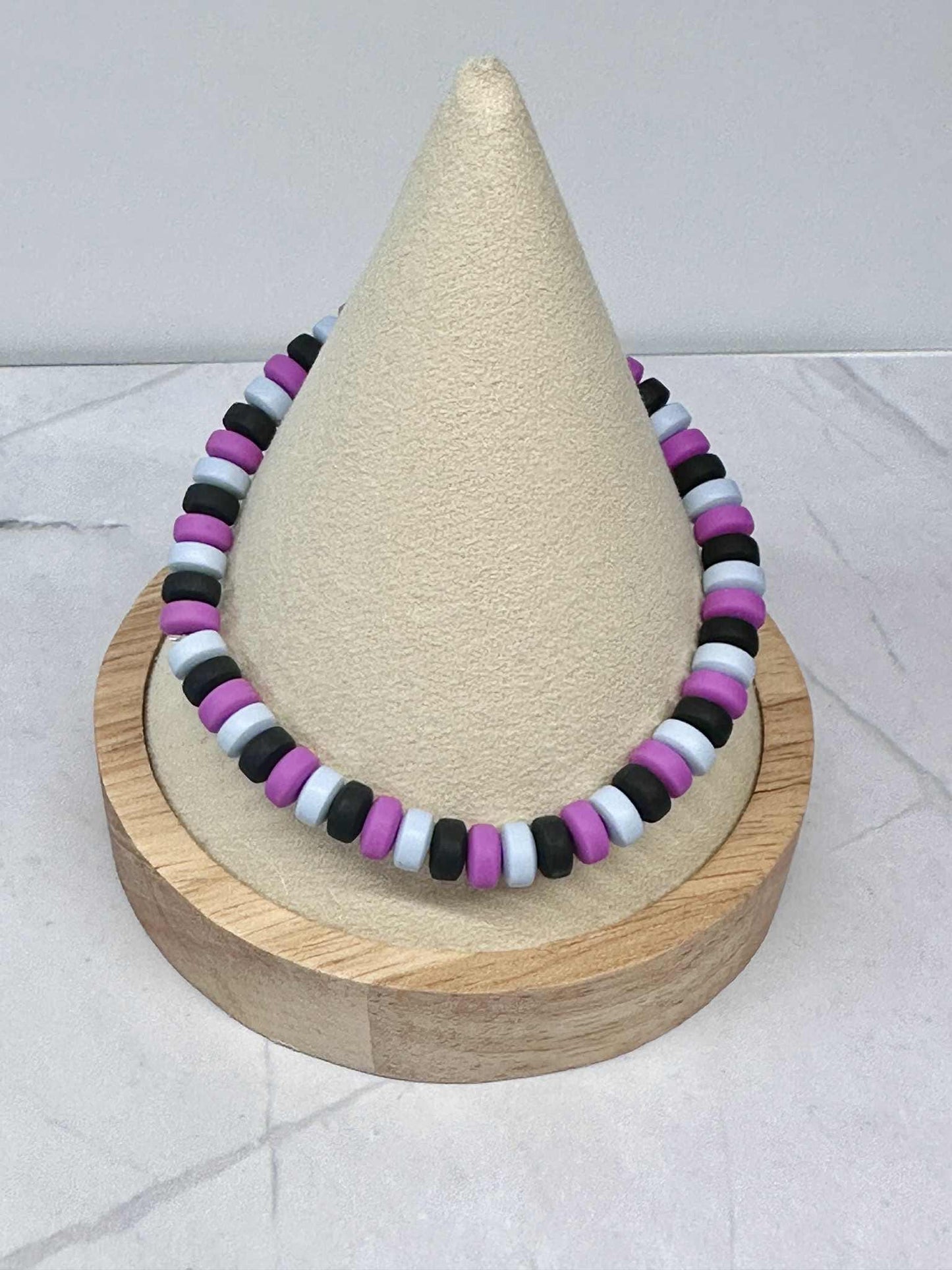 Single Strand Chunky Clay Beaded Stretch Bracelet
