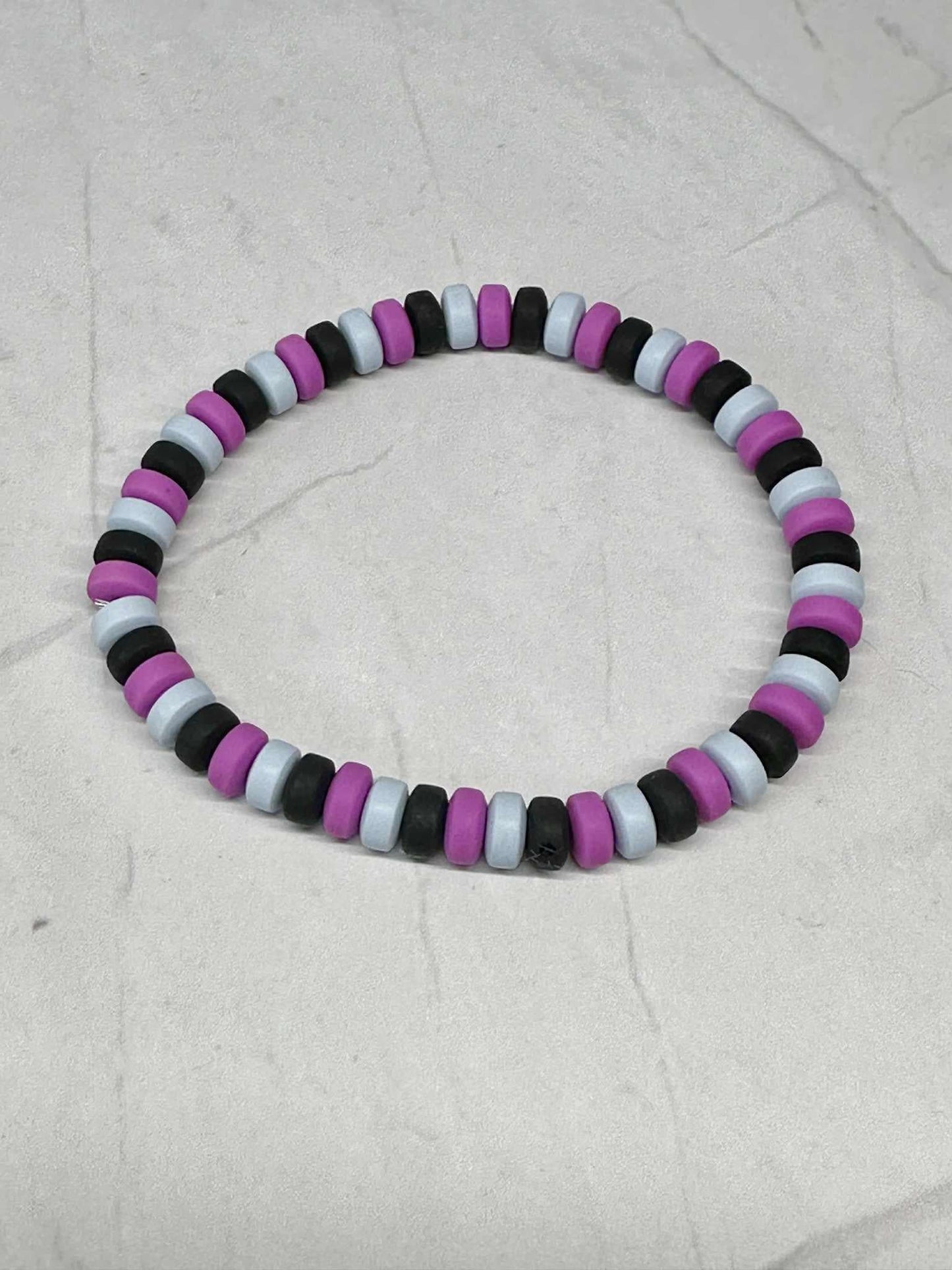 Single Strand Chunky Clay Beaded Stretch Bracelet