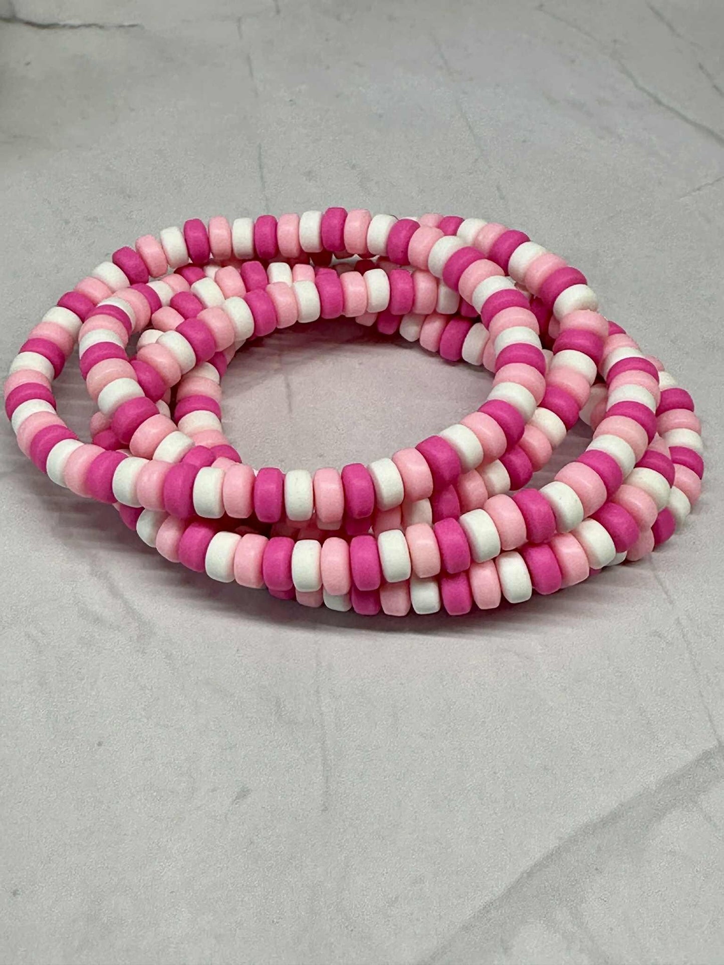 Single Strand Chunky Clay Beaded Stretch Bracelet