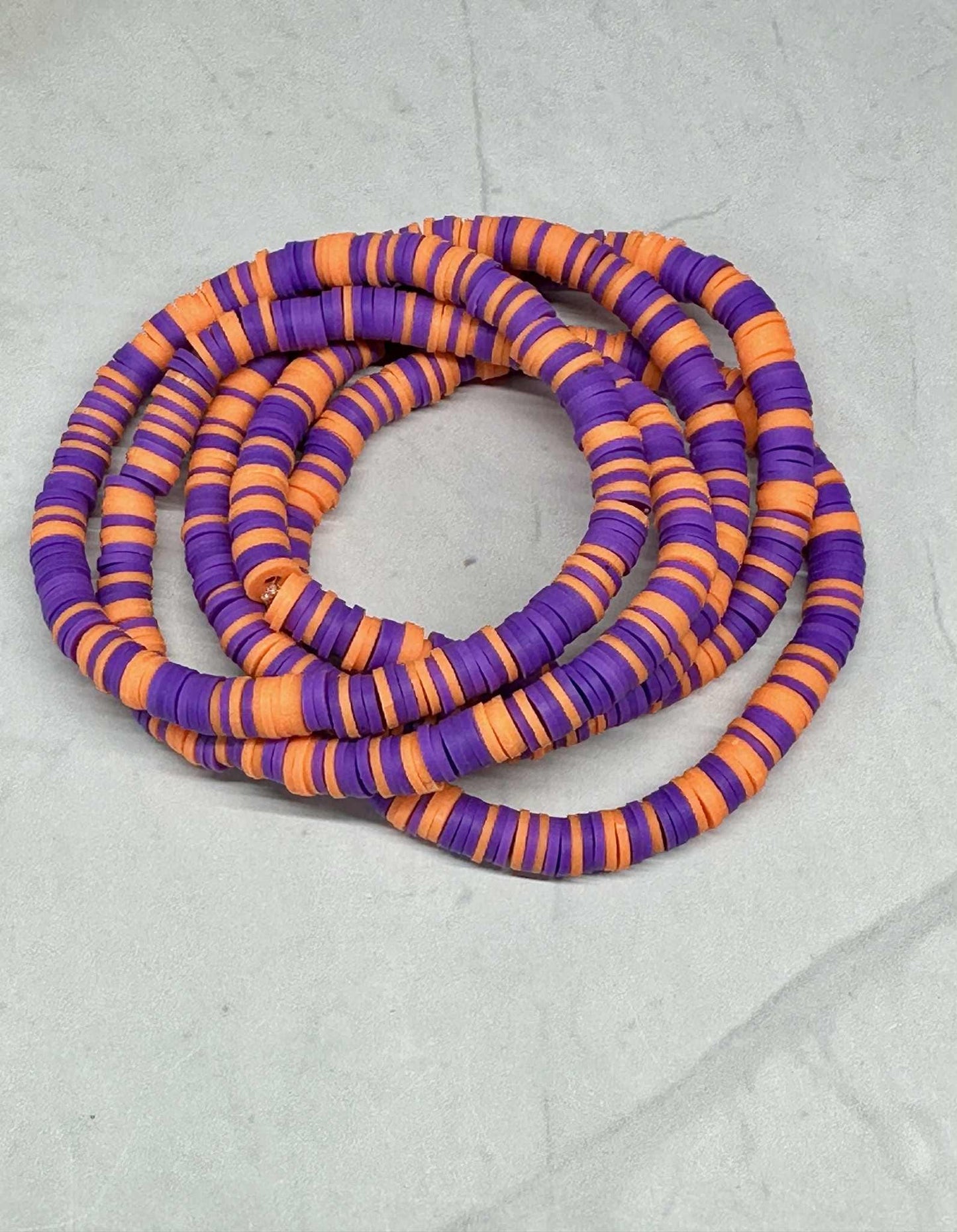 Single Strand Grape Pop Clay Stretch Bracelet