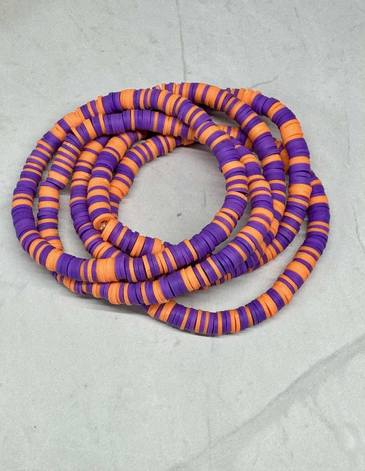 Single Strand Grape Pop Clay Stretch Bracelet