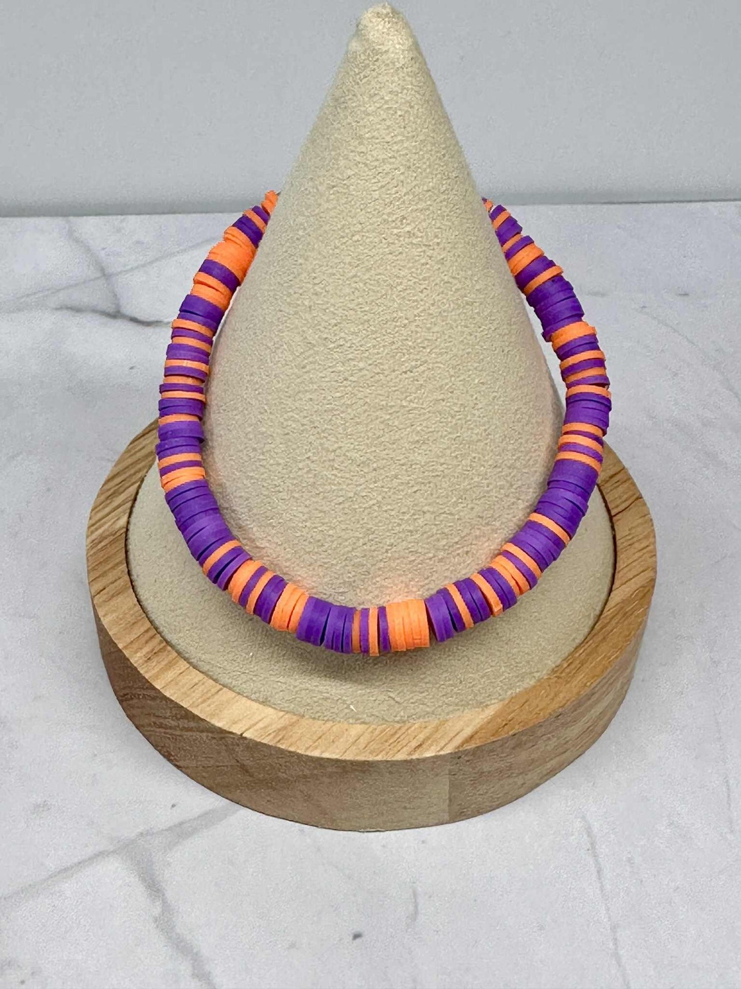 Single Strand Grape Pop Clay Stretch Bracelet