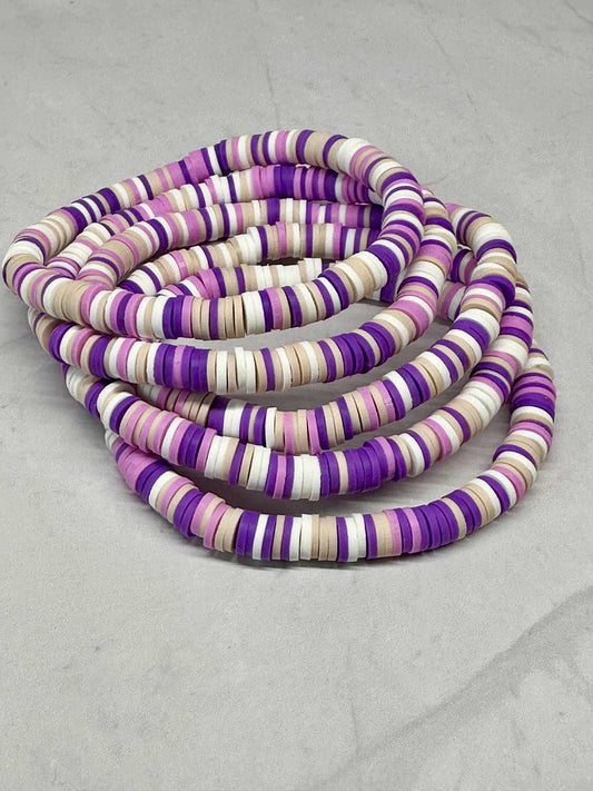 Single Strand Sandy Bloom Clay Stretch Bracelet