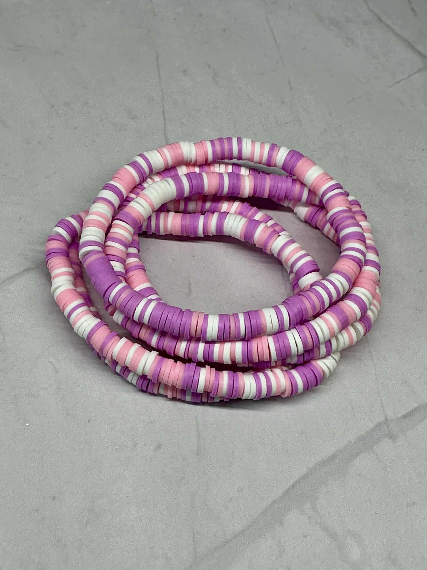 Single Strand Fairy Frost Clay Stretch Bracelet