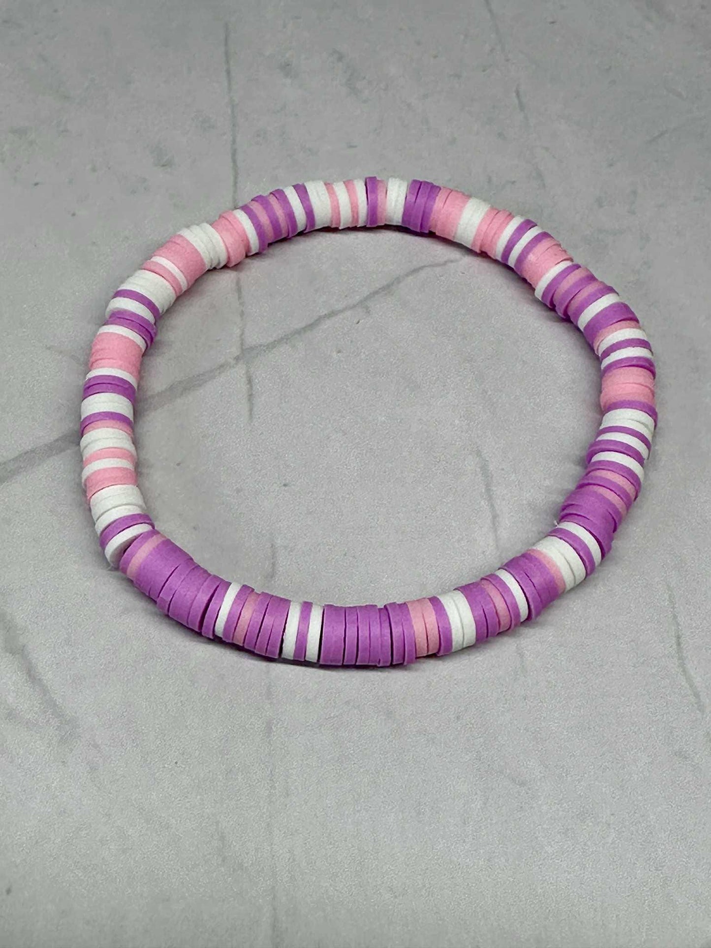 Single Strand Fairy Frost Clay Stretch Bracelet