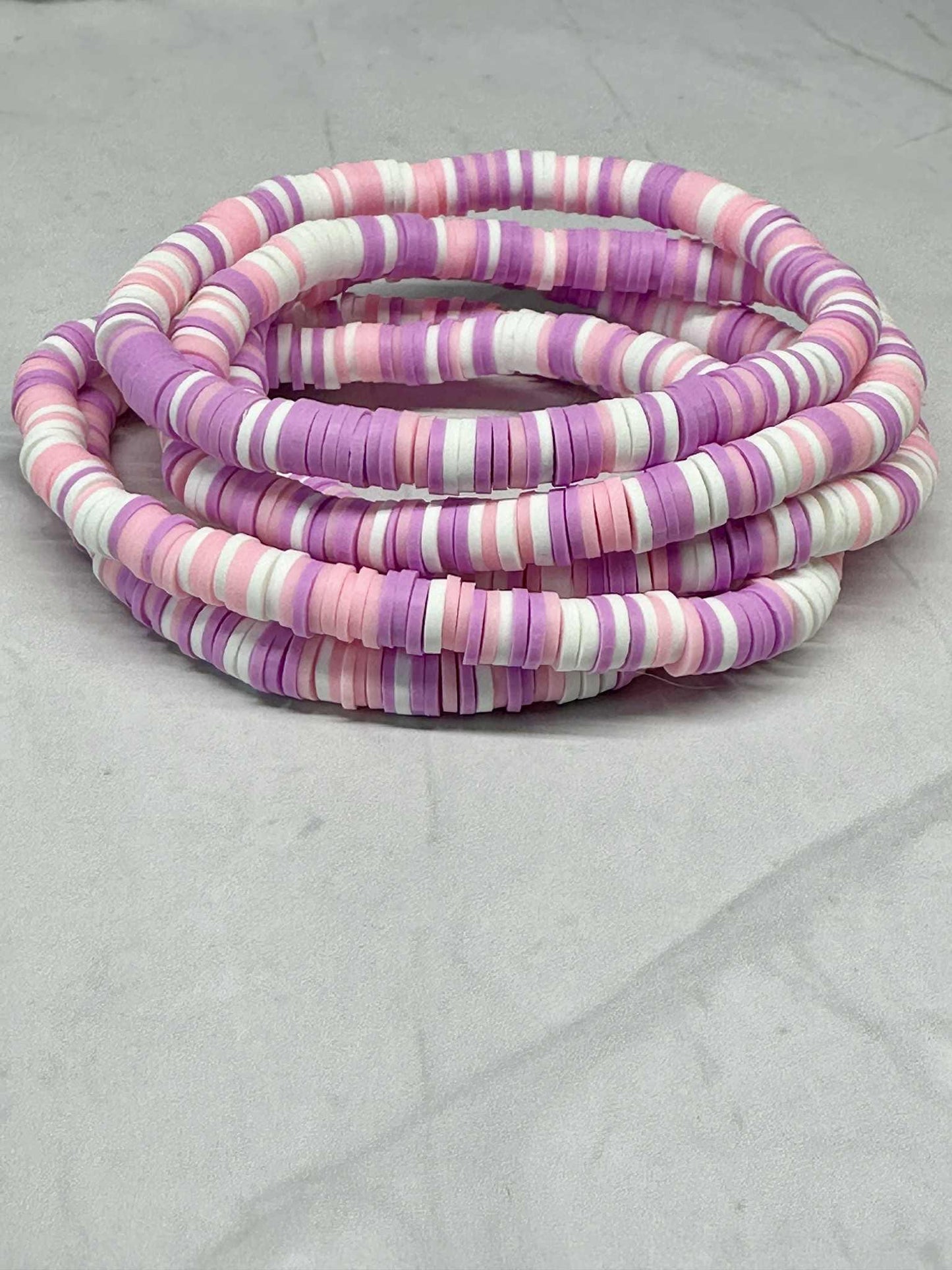 Single Strand Fairy Frost Clay Stretch Bracelet