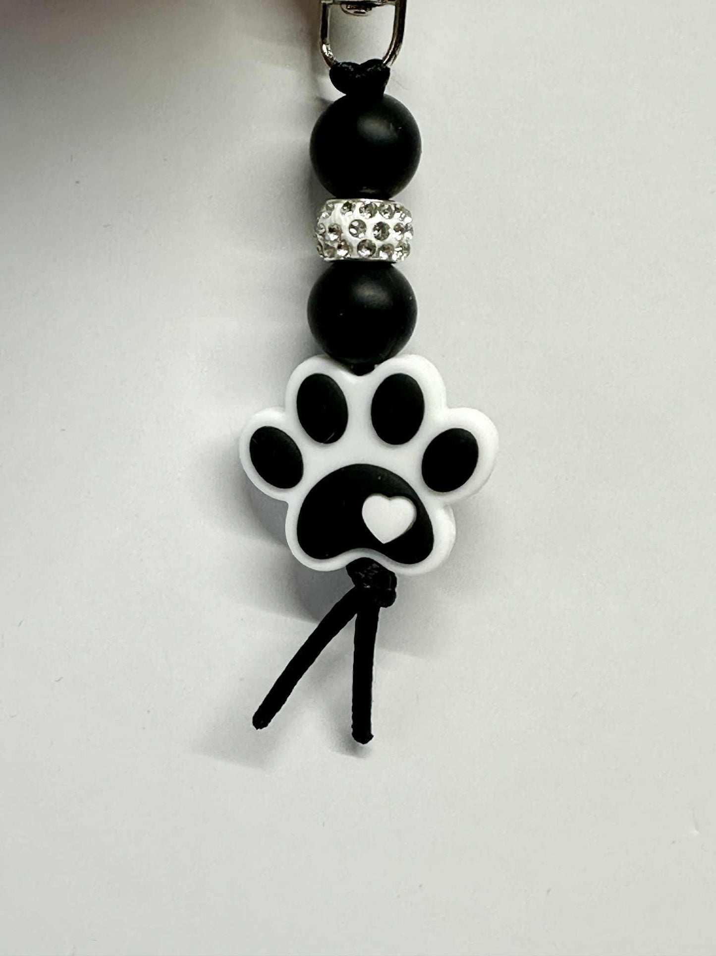 Dog Paw Keychain, Silicone Bead Keychain, Zipper Pull
