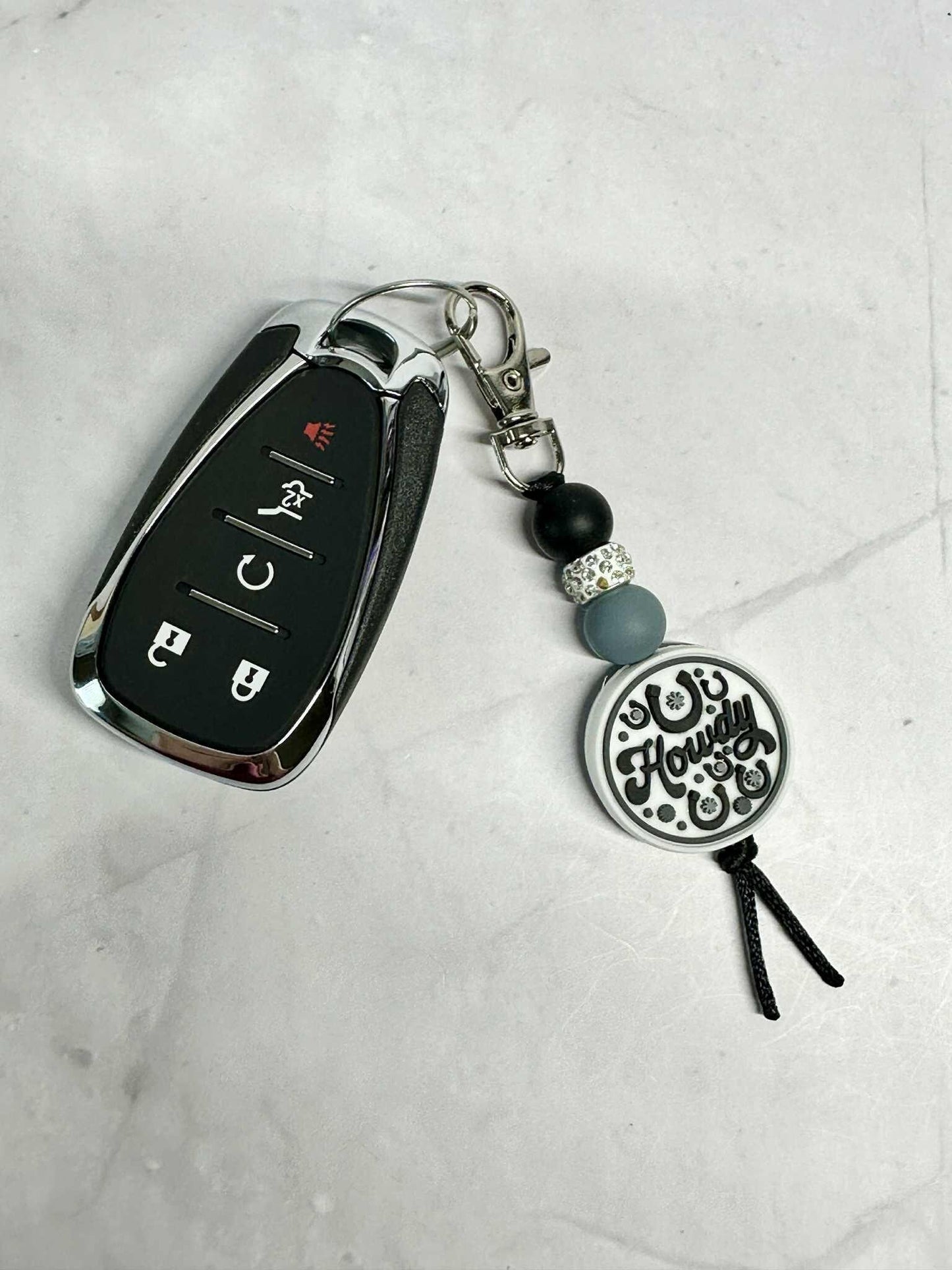 Howdy Keychain, Silicone Bead Keychain, Zipper Pull