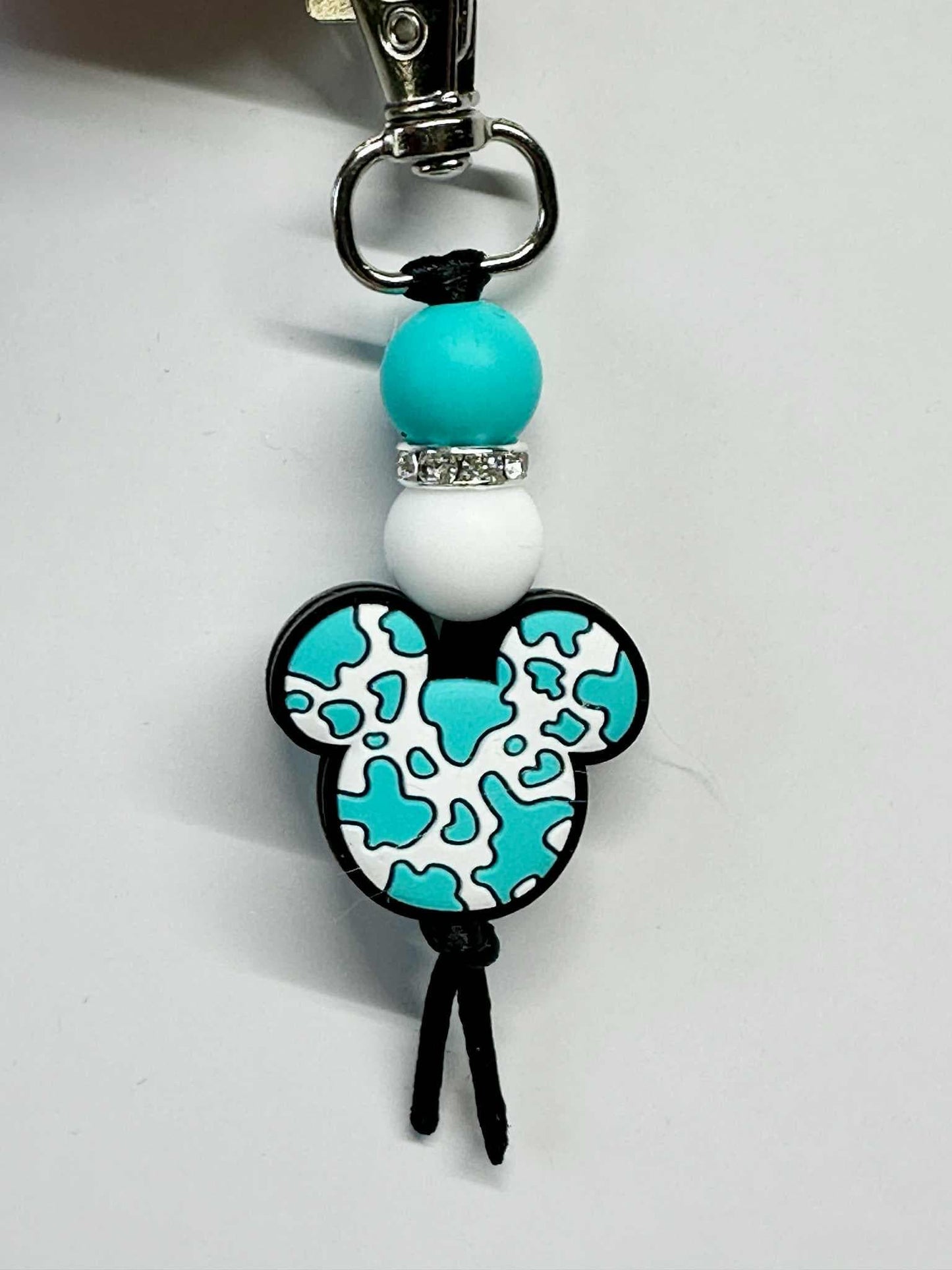 Cute Cartoon Ears Keychain, Silicone Bead Keychain, Zipper Pull