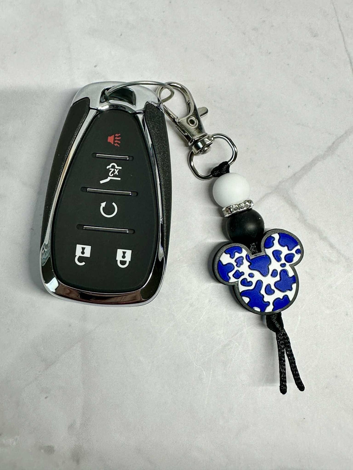 Cute Cartoon Ears Keychain, Silicone Bead Keychain, Zipper Pull