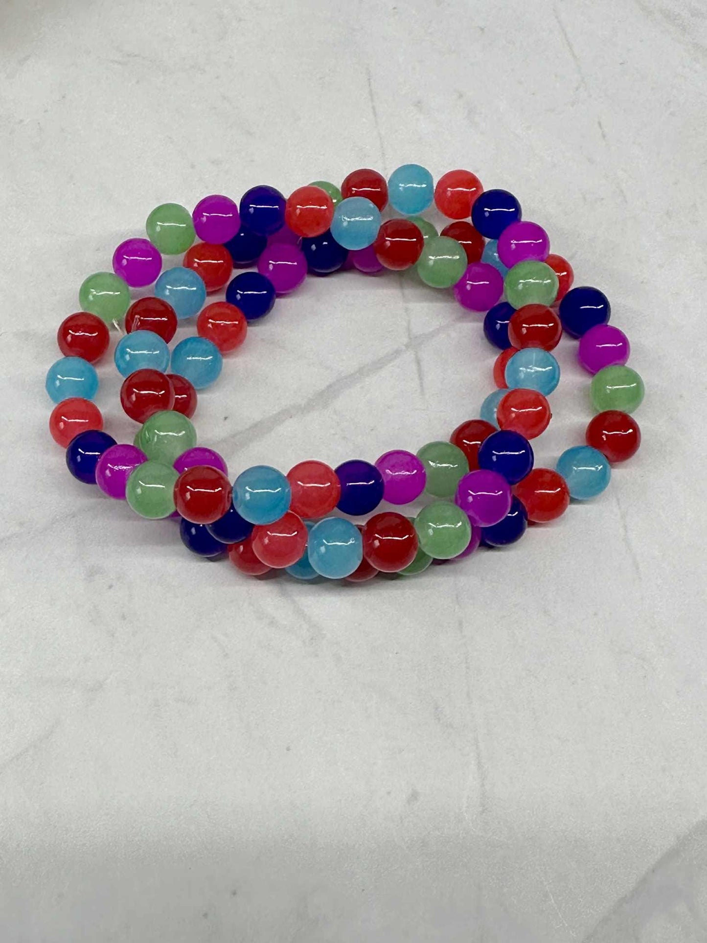 Single Strand Colorful Beaded Stretch Bracelet