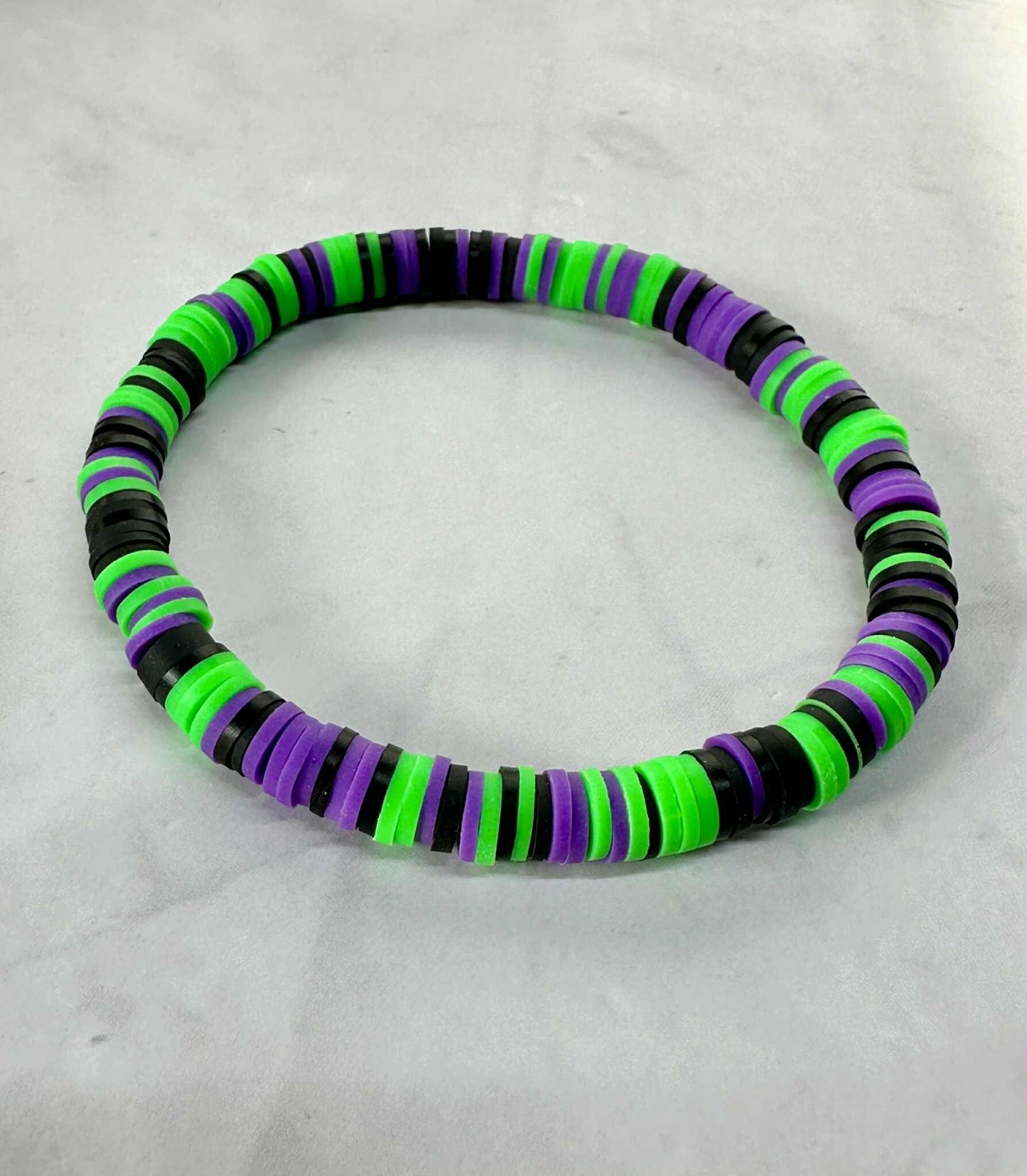 Single Strand Enchanted Neon Clay Stretch Bracelet