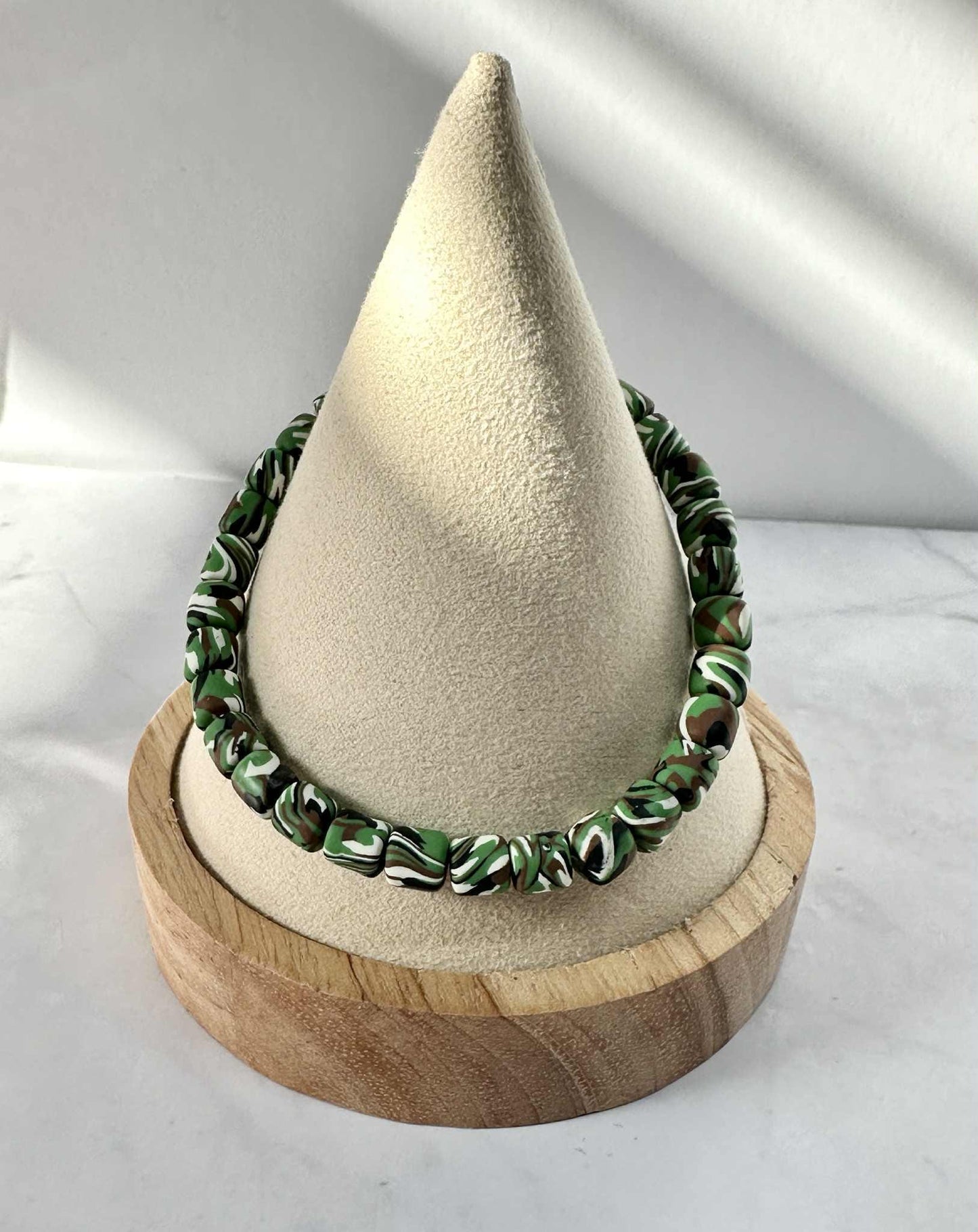 Single Strand Camo Clay Stretch Bracelet