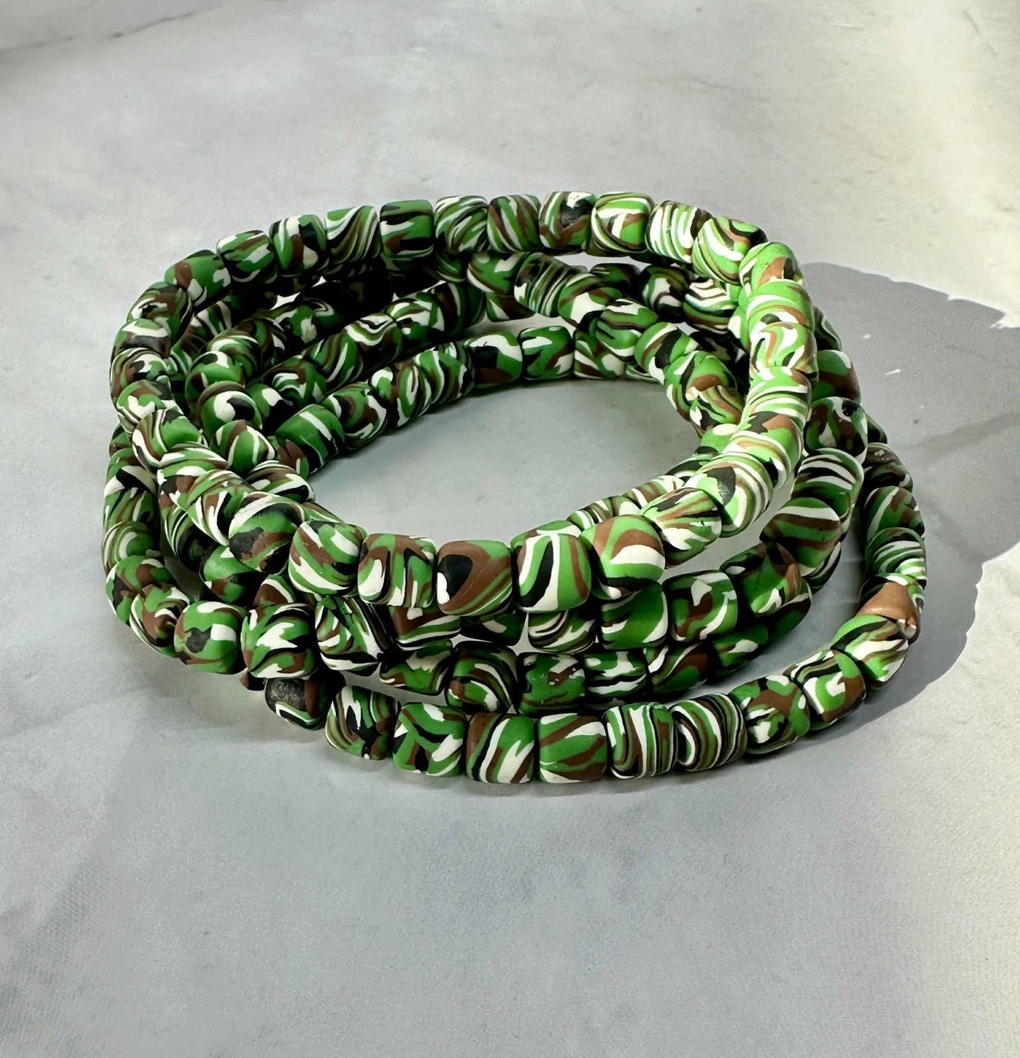 Single Strand Camo Clay Stretch Bracelet