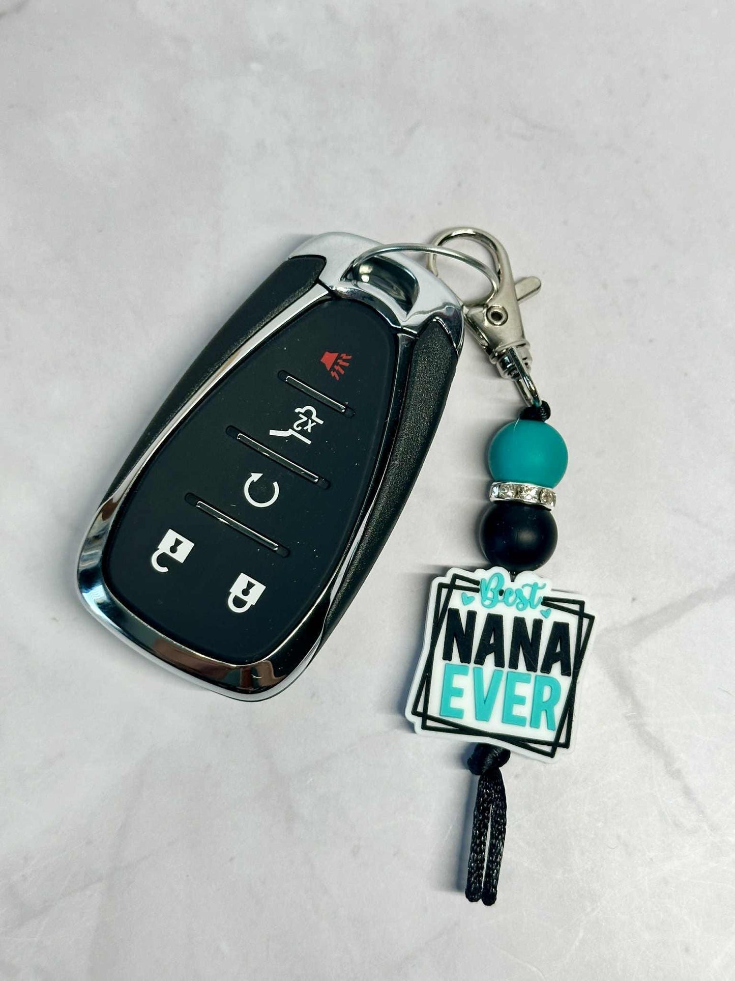 Best Nana Ever Keychain, Silicone Bead Keychain, Zipper Pull
