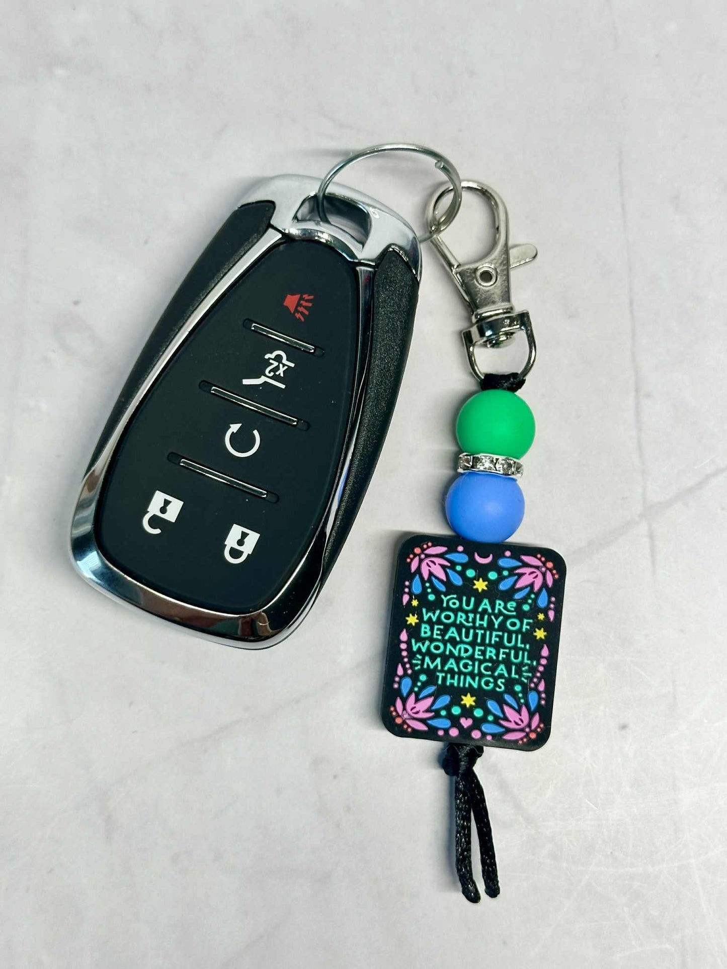 You Are.. Motivational Keychain, Silicone Bead Keychain, Zipper Pull