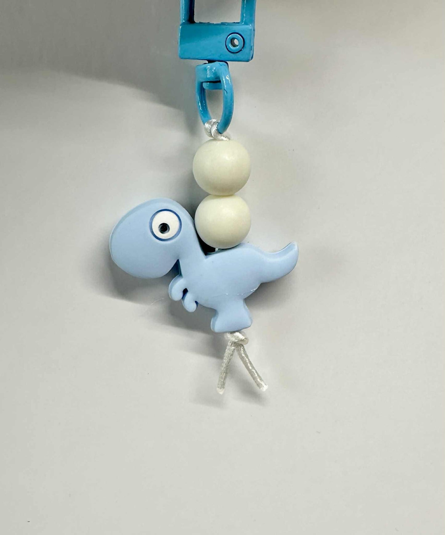 Cute Dinosaur Keychain, Silicone Bead Keychain, Zipper Pull