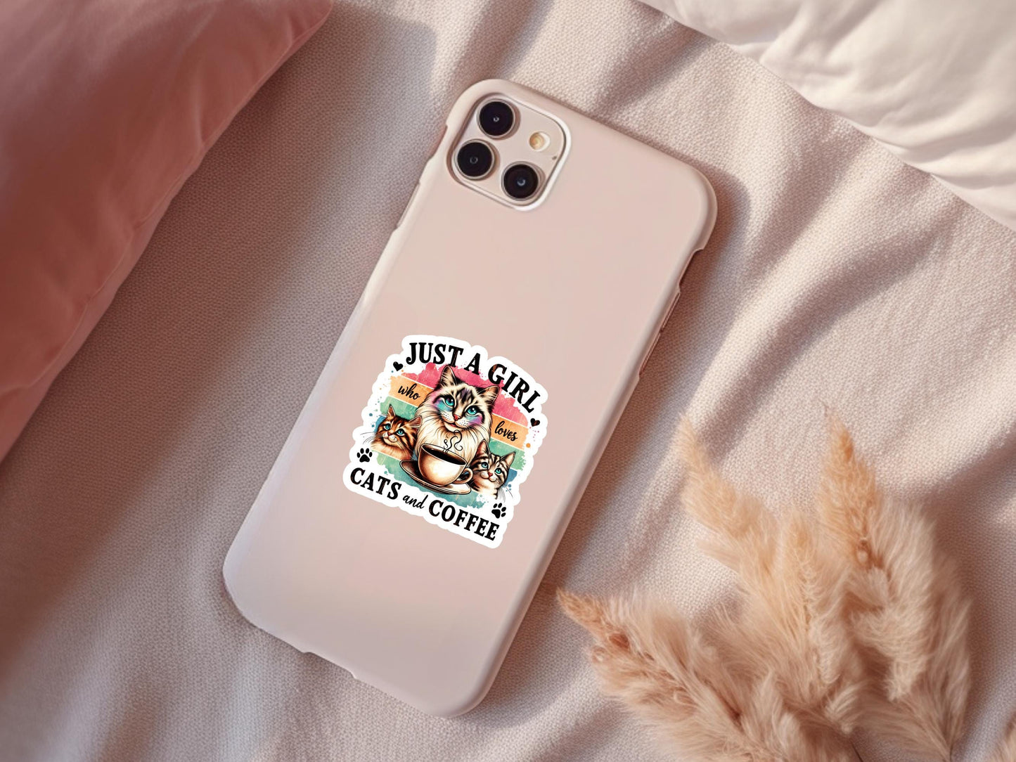 Just A Girl Who Loves Cats and Coffee Sticker