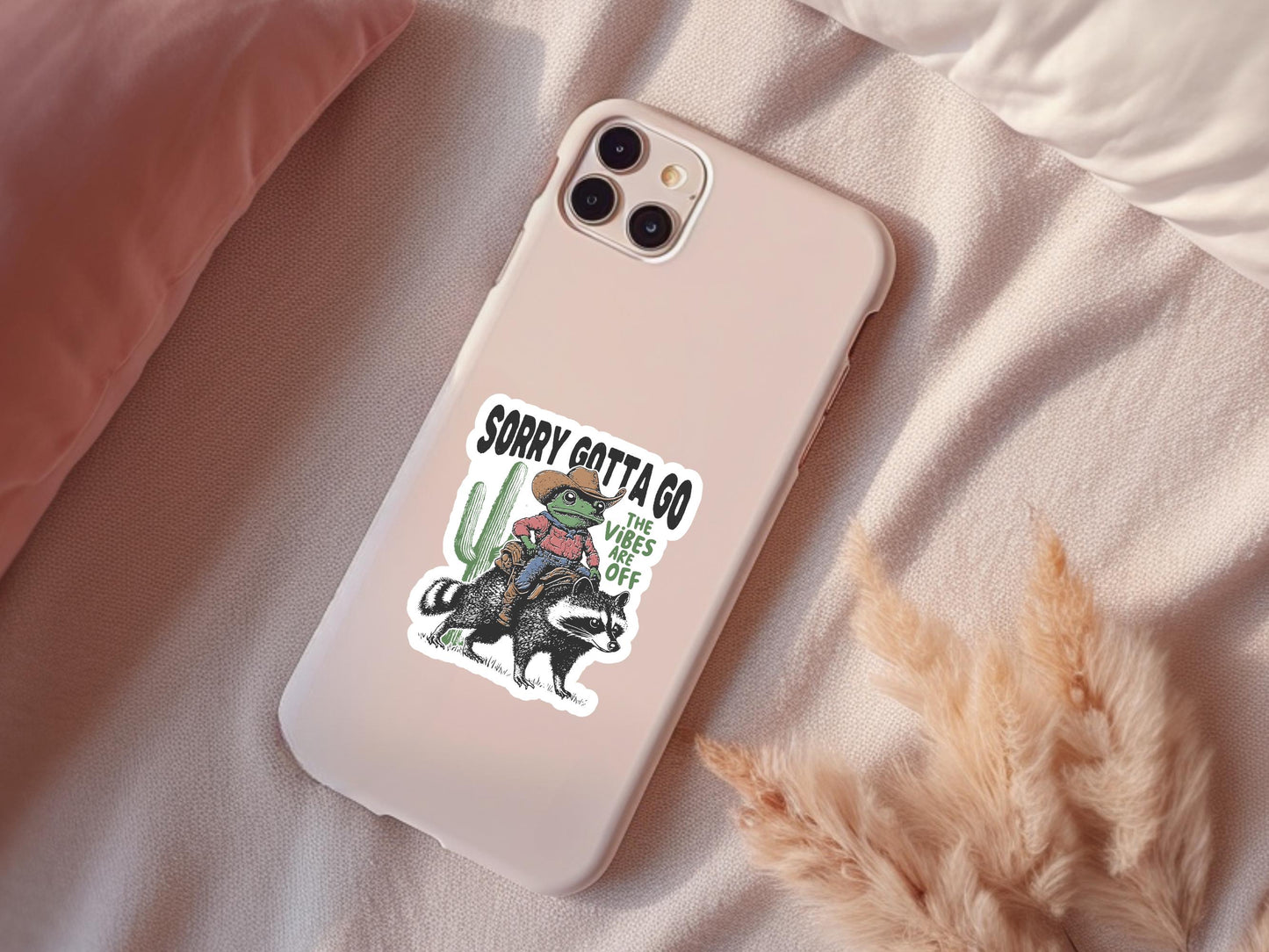 Sorry Gotta Go The Vibes Are Off Frog Sticker