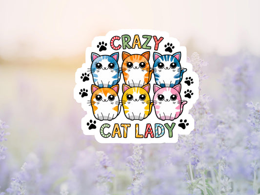 Colorful Crazy Cat Lady Sticker