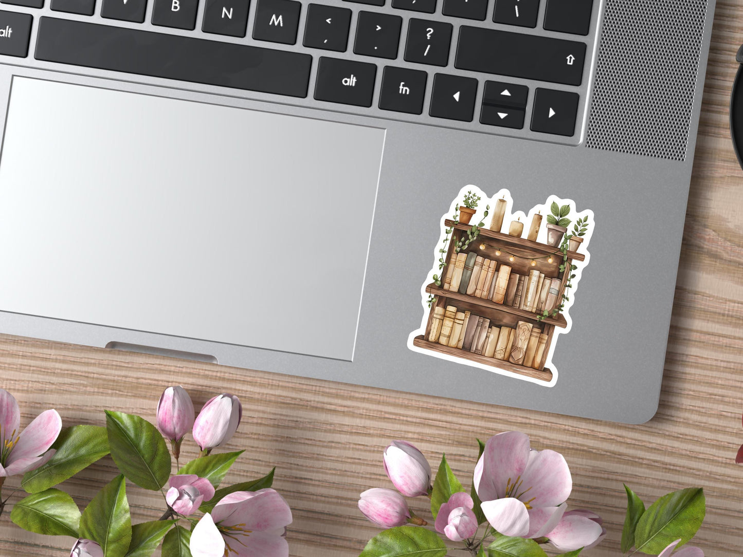 Vintage Bookcase With Greenery Sticker