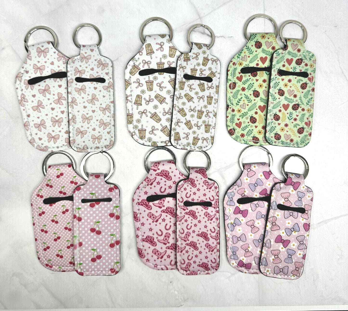 Hand Sanitizer Holder and Chapstick Holder Set, Lip Balm Keyring, Teacher Doorbell Holder