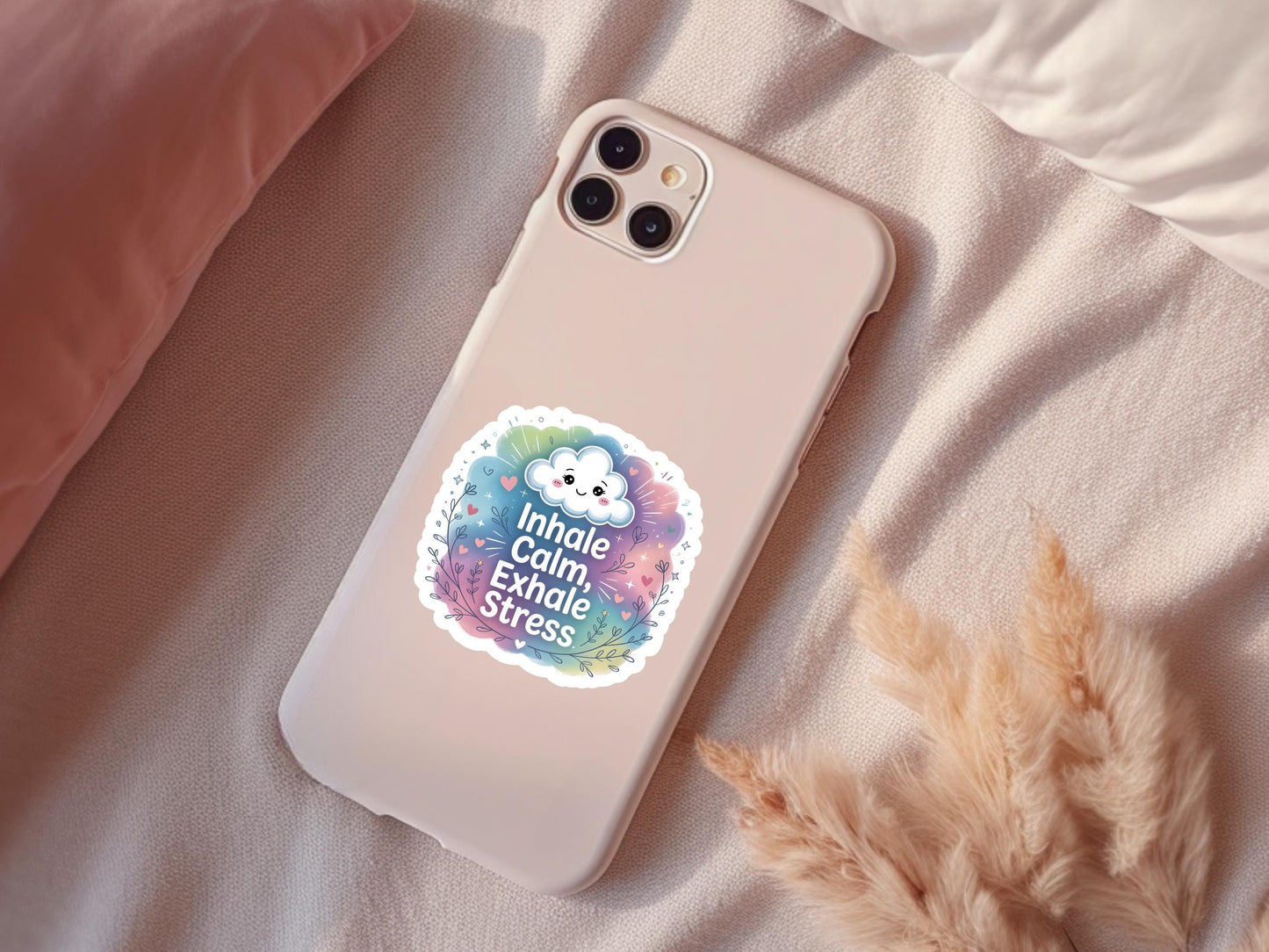 Inhale Calm, Exhale Stress Sticker