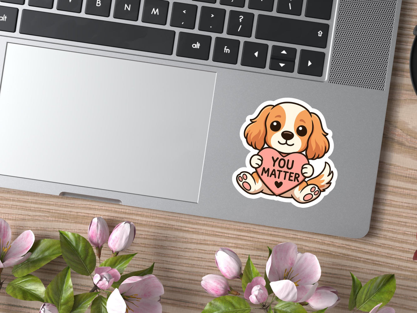 You Matter Cute Dog with Heart Sticker
