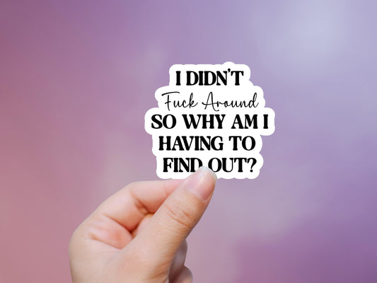 I Didn't F*ck Around So Why Am I Having To Find Out Sticker