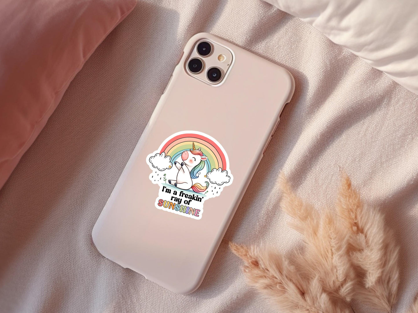 I'm a Freakin Ray Of Sunshine Unicorn and Rainbow Sticker