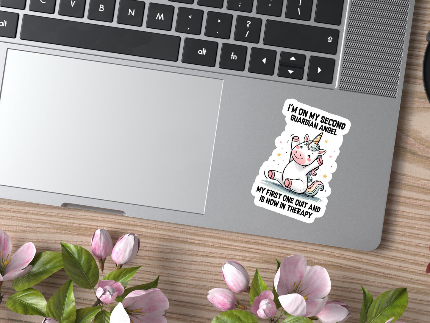 I'm On My Second Guardian Angel Unicorn Sticker