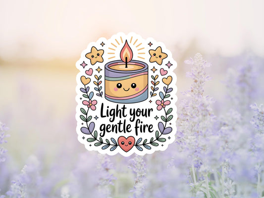 Light Your Gentle Fire Candle Sticker