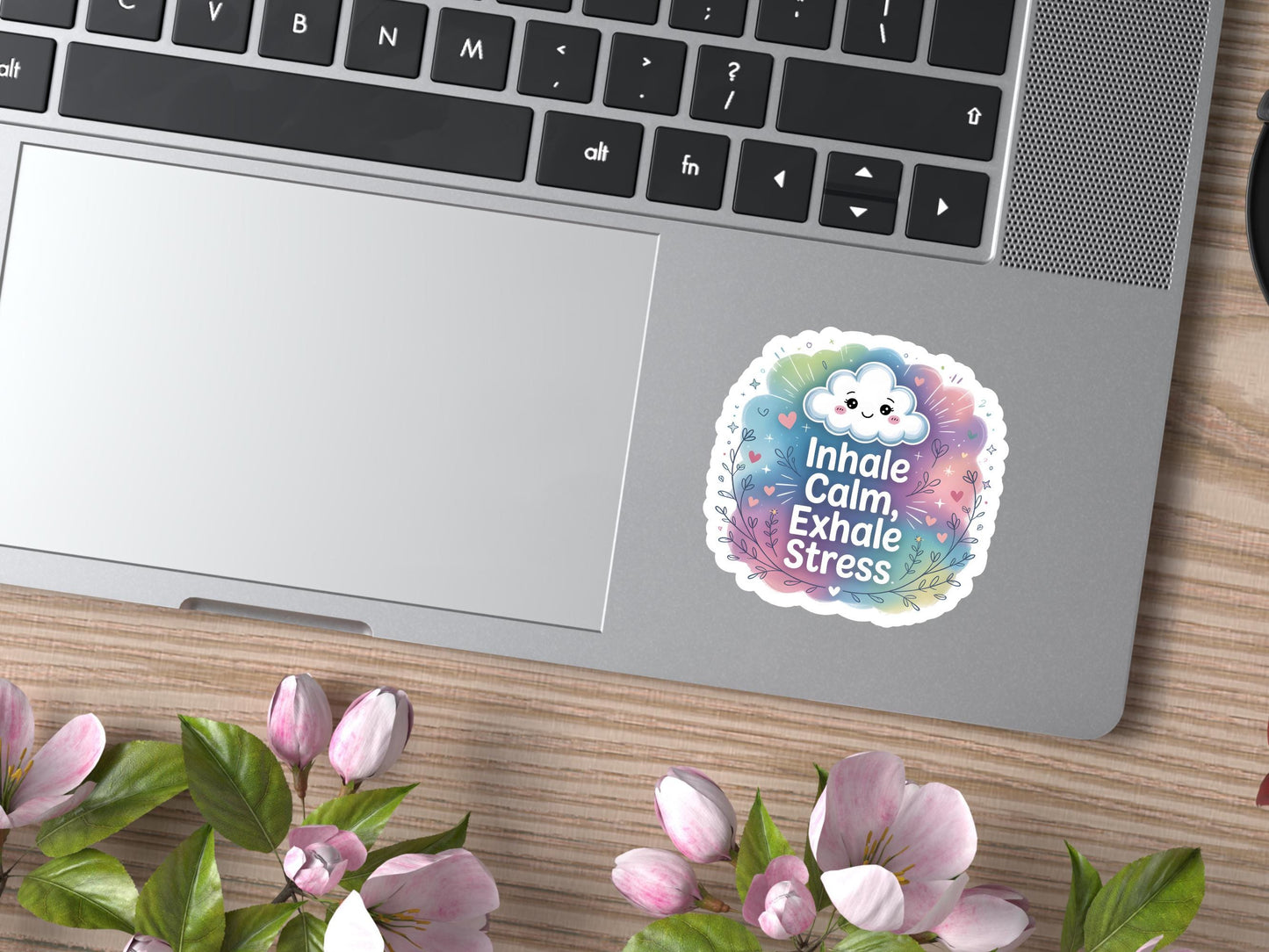 Inhale Calm, Exhale Stress Sticker