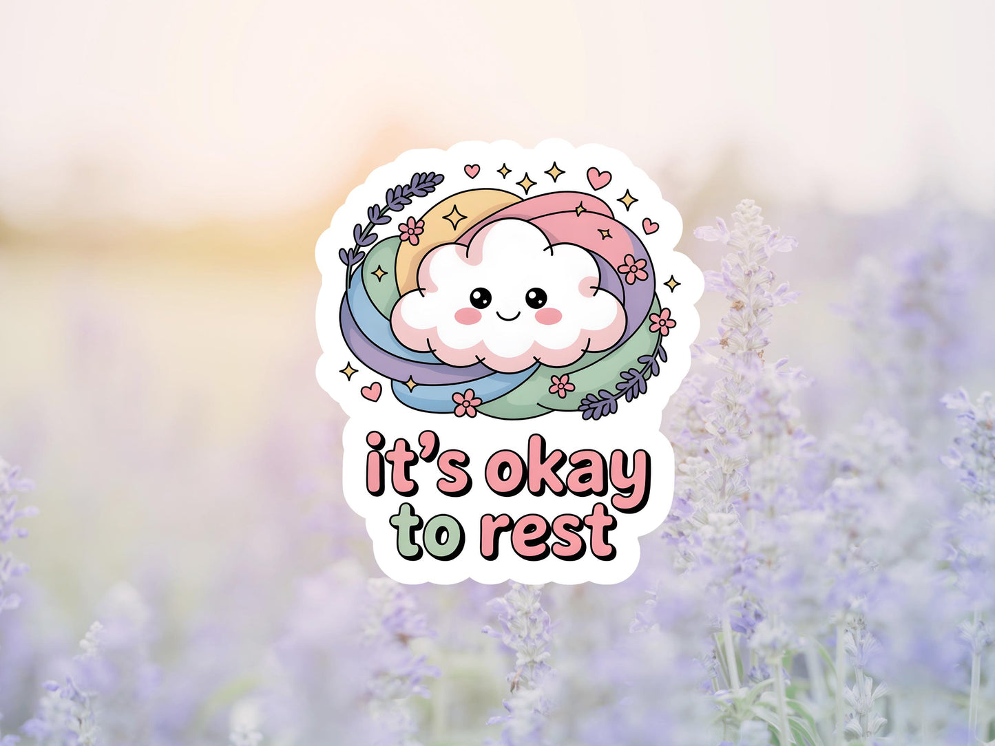It's Ok To Rest Cute Cloud Sticker