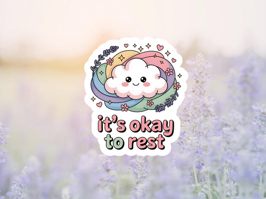 It's Ok To Rest Cute Cloud Sticker