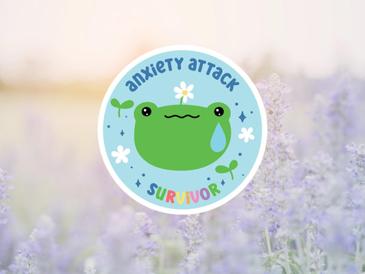 Anxiety Attack Survivor Frog Sticker