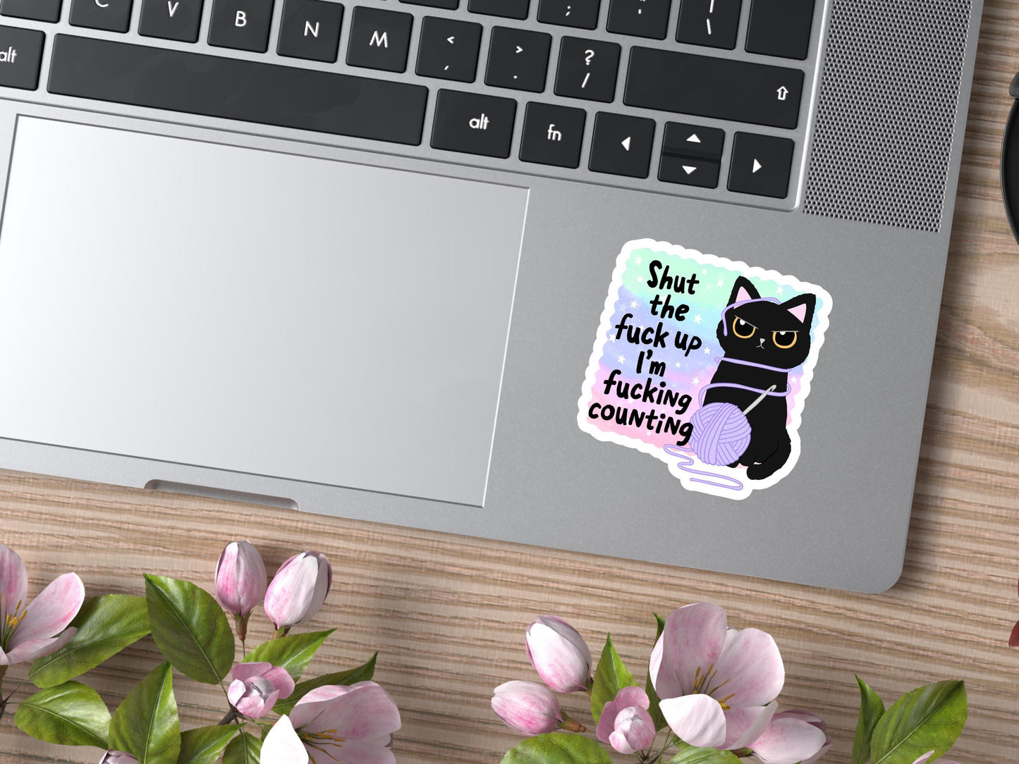 Shut The Fuck Up I'm Counting Black Cat Sticker