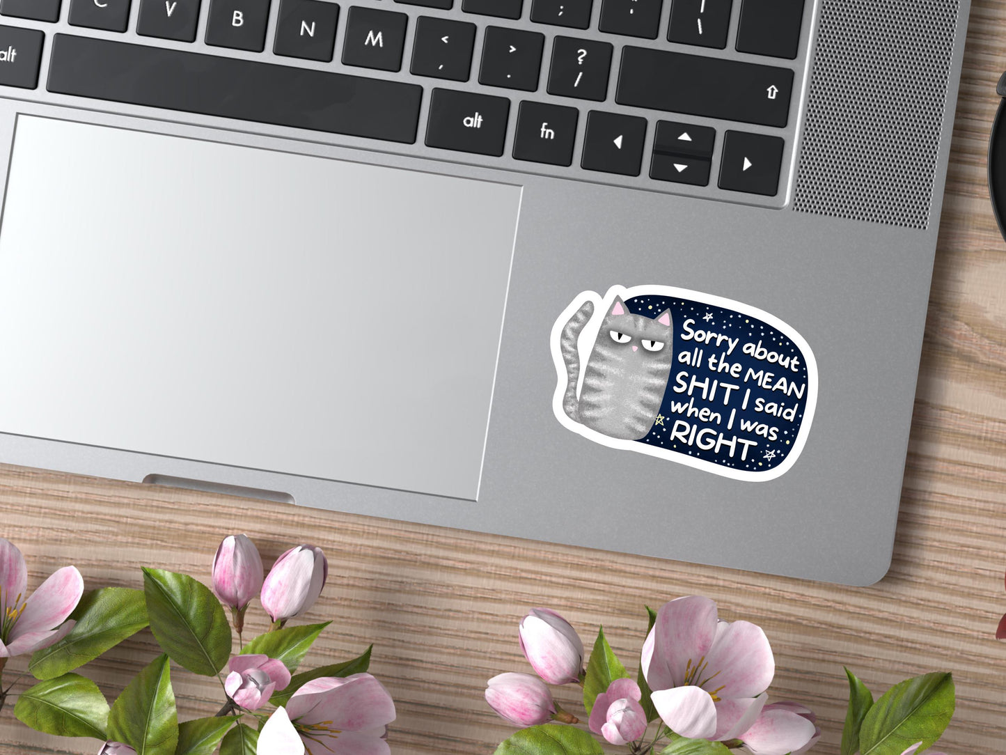 Sorry About All The Mean Shit I Said When I Was Right Cat Sticker