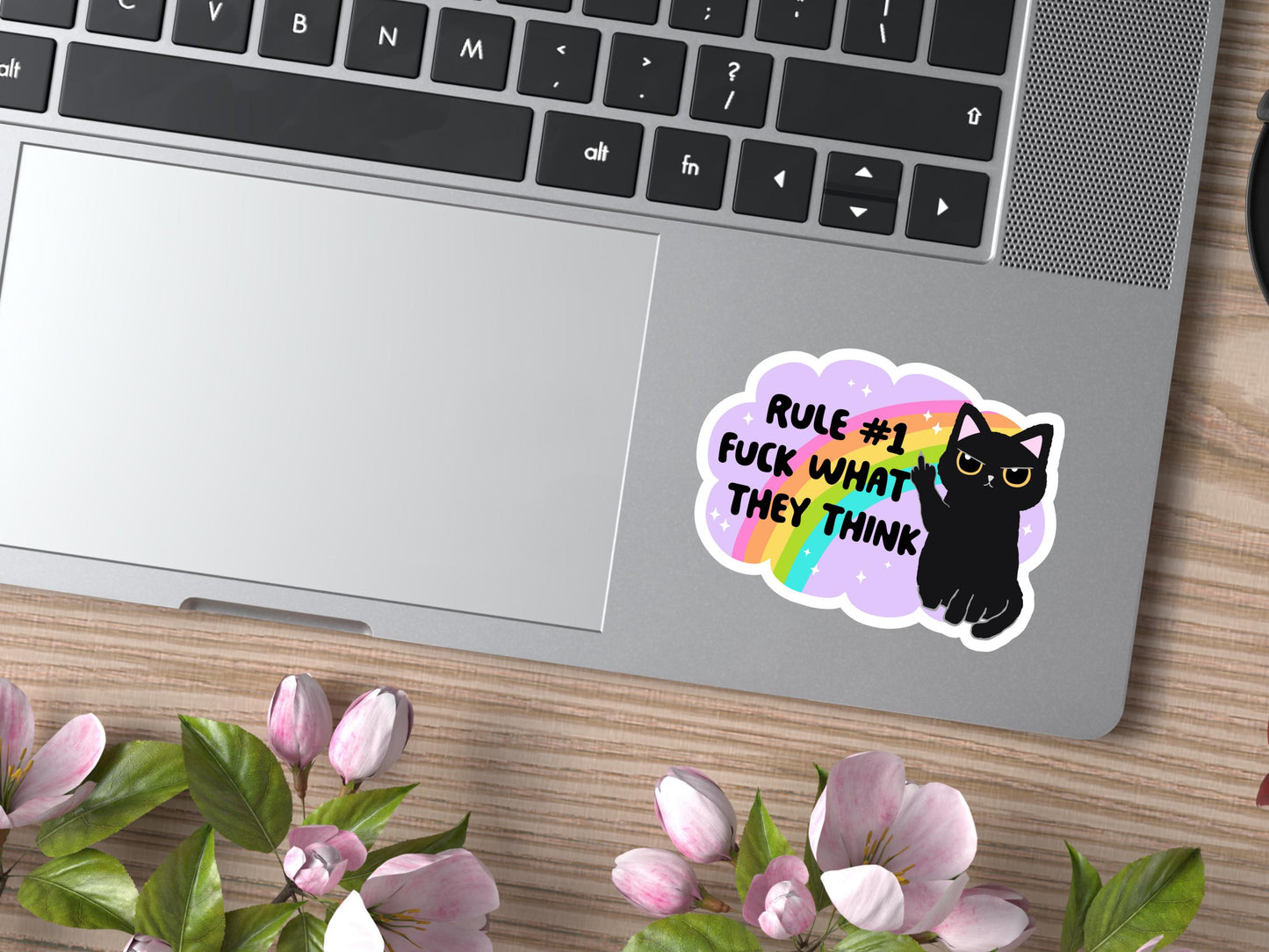 Rule #1 Fuck What They Think Black Cat Sticker