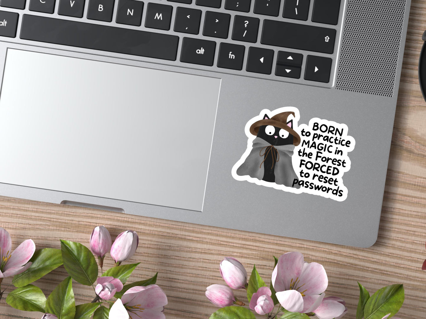 Born To Practice Magic In The Forest Black Cat Sticker